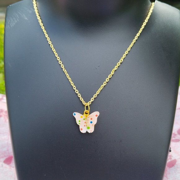 Colorful Acrylic Butterfly Necklace - Picture 1 of 2